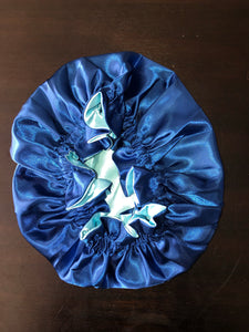 Light Blue Kids Silk Reversible Bonnet